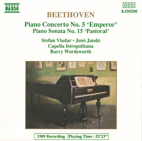 Beethoven - Stefan Vladar, Jenö Jandó, Capella Istropolitana, Barry Wordsworth - Piano Concerto No. 5 'Emperor' • Piano Sonata No. 15 'Pastoral'
