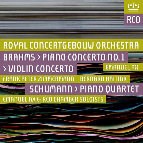 Royal Concertgebouw Orchestra, Brahms, Schumann, Emanuel Ax, Frank Peter Zimmermann, Bernard Haitink, RCO Chamber Soloists - Piano Concerto No. 1; Violin Concerto; Piano Quartet