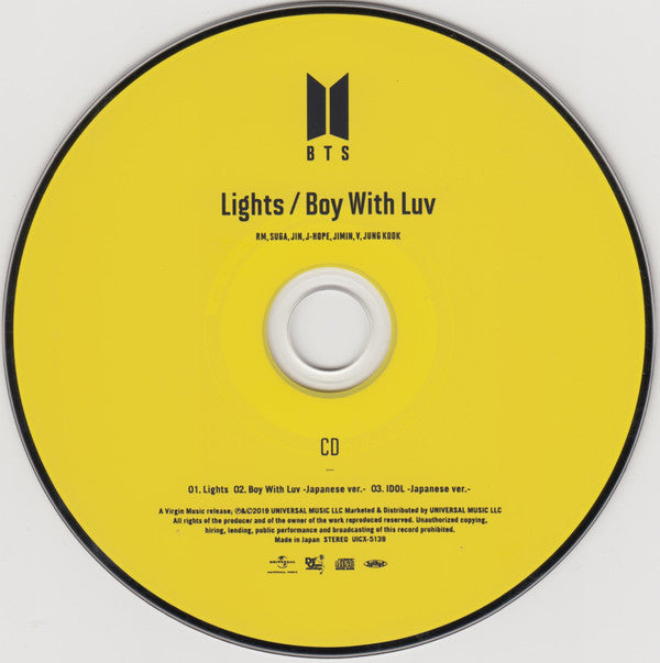 💿 Lights / Boy With Luv by BTS (CD, DVD, 2019) Lot Of Music