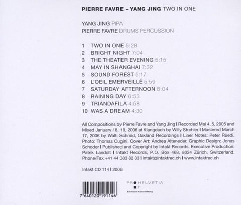Pierre Favre & Yang Jing - Two In One
