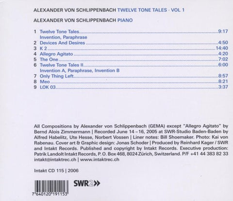 Alexander von Schlippenbach - Twelve Tone Tales . Vol I