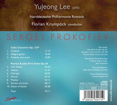 YuJeong Lee, Florian Krumpöck, Norddeutsche Philharmonie Rostock, Prokofiev - Sinfonia Concertante / Romeo & Juliet First Suite