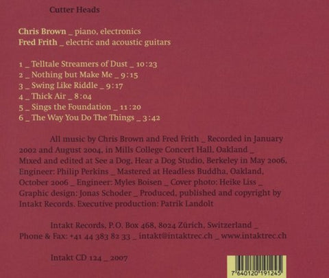 Fred Frith | Chris Brown - Cutter Heads